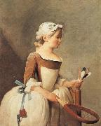jean-Baptiste-Simeon Chardin Young Girl with a Shuttlecock France oil painting artist
